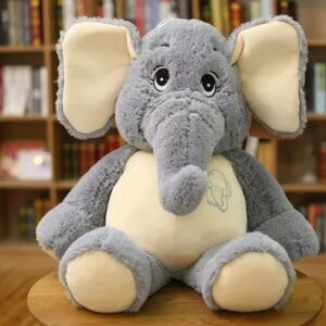 Soft Elephant Plush Toy (30cm, Grey)