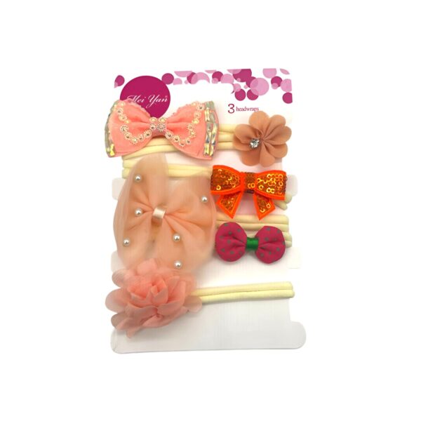 Baby Headband Set: 6 Pcs Fabric Bows & Flowers - Image 2