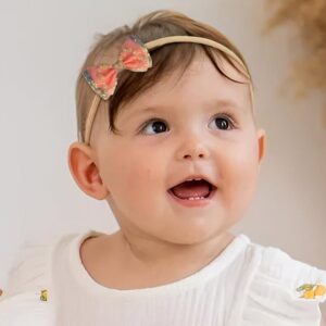 Baby Headband Set: 6 Pcs Fabric Bows & Flowers