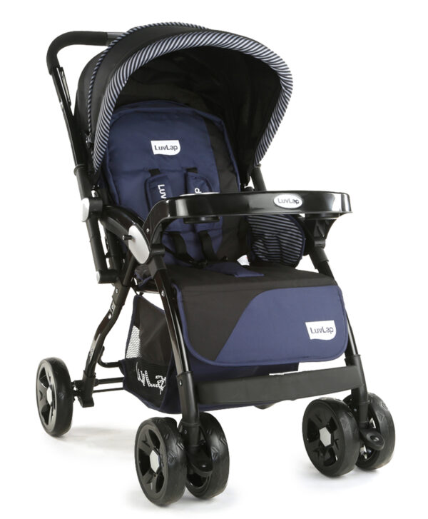 Luv Lap LuvLap Galaxy Baby Stroller for 03 Years, 5-Point Safety Harness, Multi Recline Seat, Easy Fold Design, Cushioned Seat, Lightweight Frame for Comfortable Baby Transport Black
