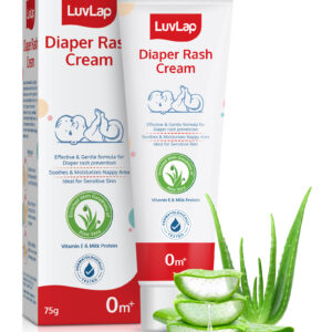 LuvLap Baby Diaper Rash Cream, Aloe Vera, Vitamin E, Milk Protein, Nappy Cream, 75g, White