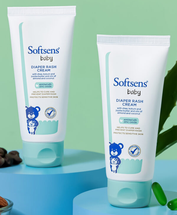 Softsens Baby Natural Diaper Rash Cream Enriched With Aloe Vera Juice and Shea Butter Pack of 4 - 50 g