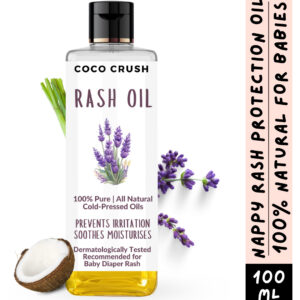 Coco Crush Rash Oil for Babies - Diaper & Nappy Rash Relief, Organic, Prevents Irritation - 100ml