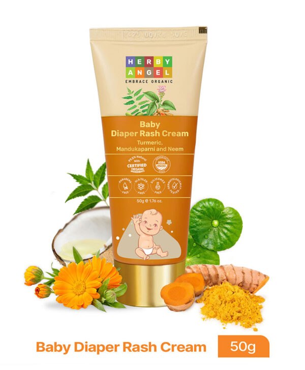 Herby Angel Baby Diaper Rash Cream | Organic Cream for Nappy Rash for Newborns 50g