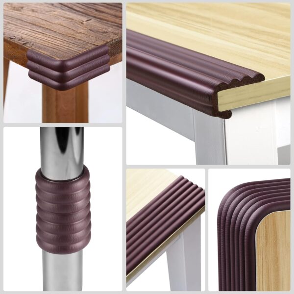 Veltiro 2-Meter, Table Protection Strip Protector, Extra Soft Foam Edge Safety Strip for Baby & Kids, Baby Proofing Corner Guards & Safety Bumper Edge for Table, Desk. (Brown)