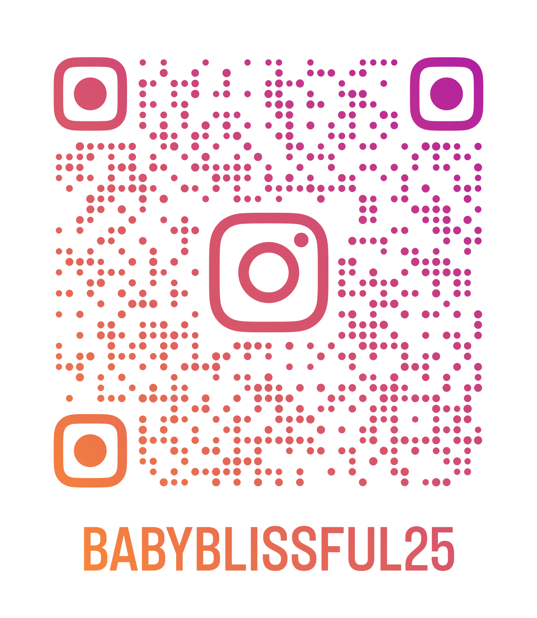 QR code leads to Babyblissful Instagram account